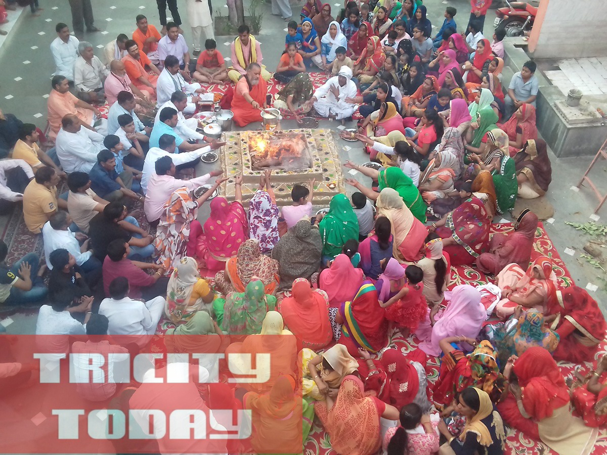 सुथियाना मंदिर में हुआ श्रीमद देवी भागवत महापुराण का समापन, हुआ विशाल हवन का आयोजन