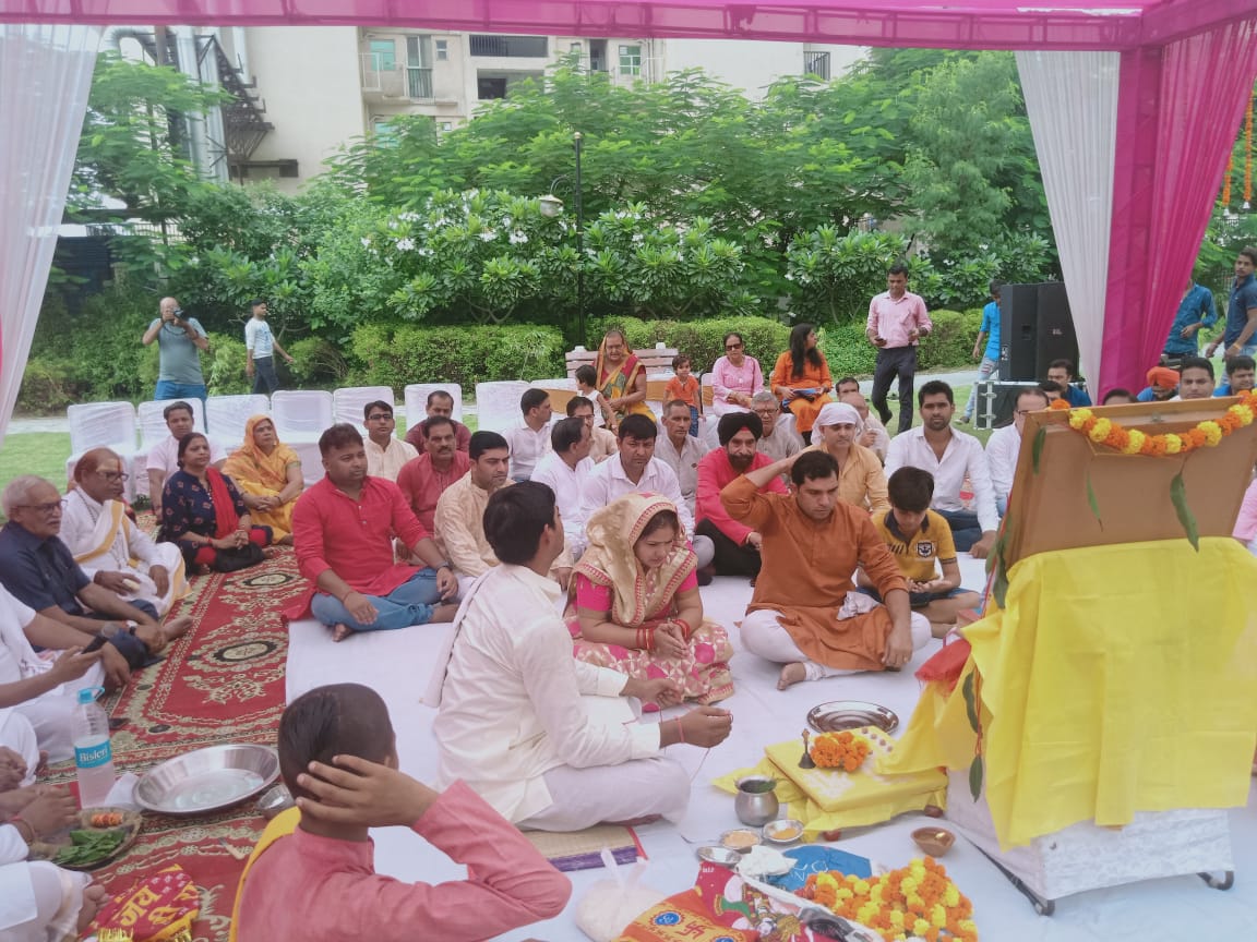 ग्रेटर नोएडा वेस्ट की रामलीला का भूमि पूजन मंत्रोच्चार के साथ हुआ, 29 सितंबर को पधारेंगे रामलला