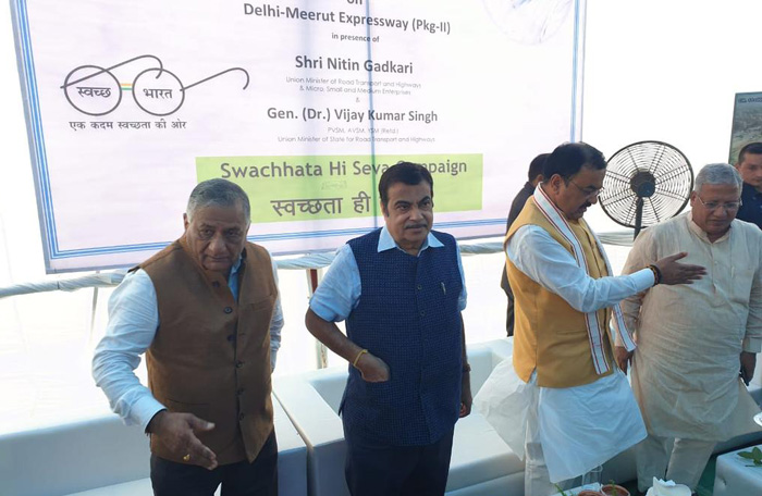 नितिन गडकरी ने पिलखुवा पहुंचकर किया दिल्ली-मेरठ एक्सप्रेसवे का उद्घाटन